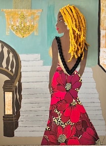 No Cristal Stair — Mixed media collage