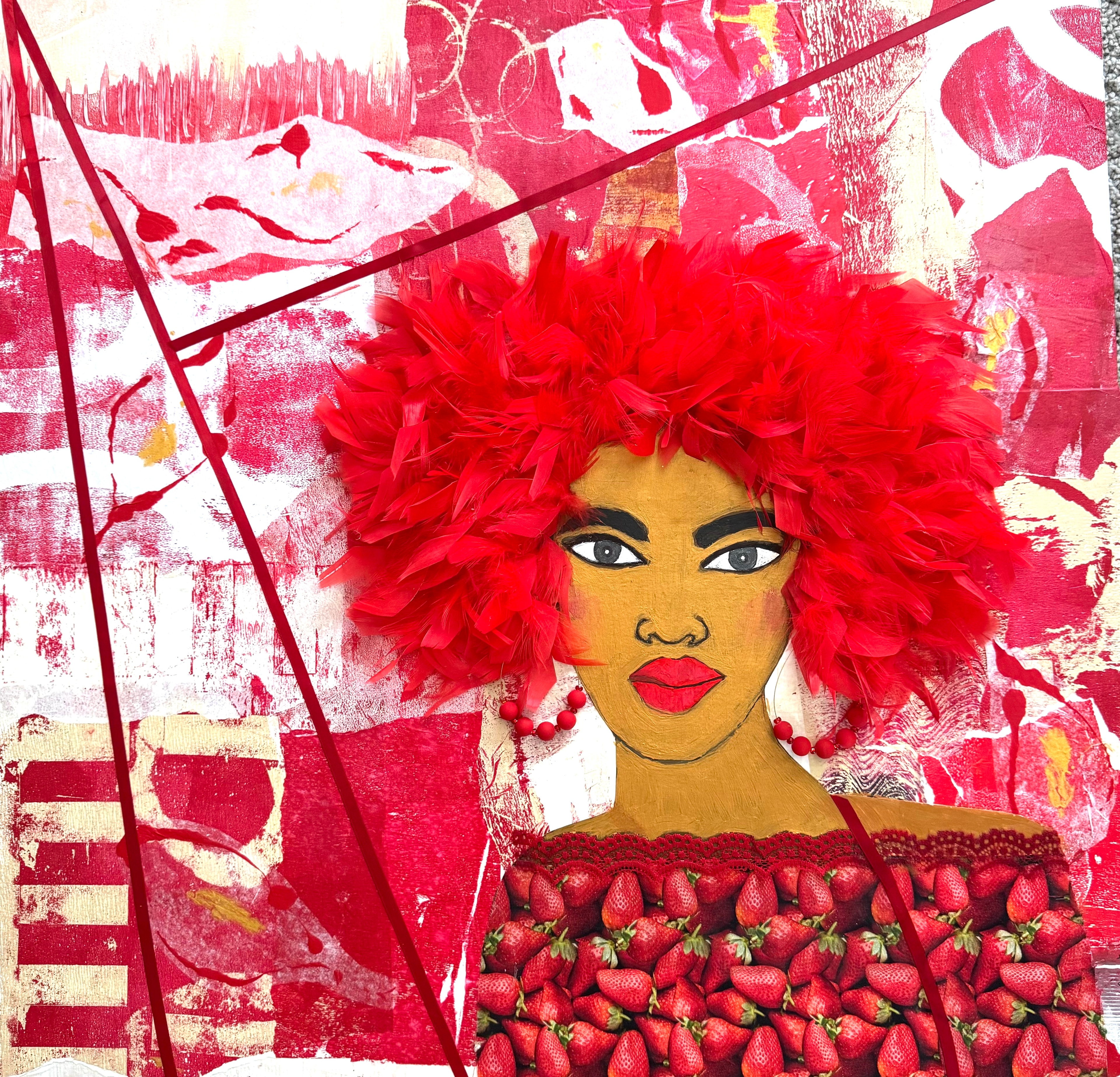 Seeing Redd — Mixed media collage