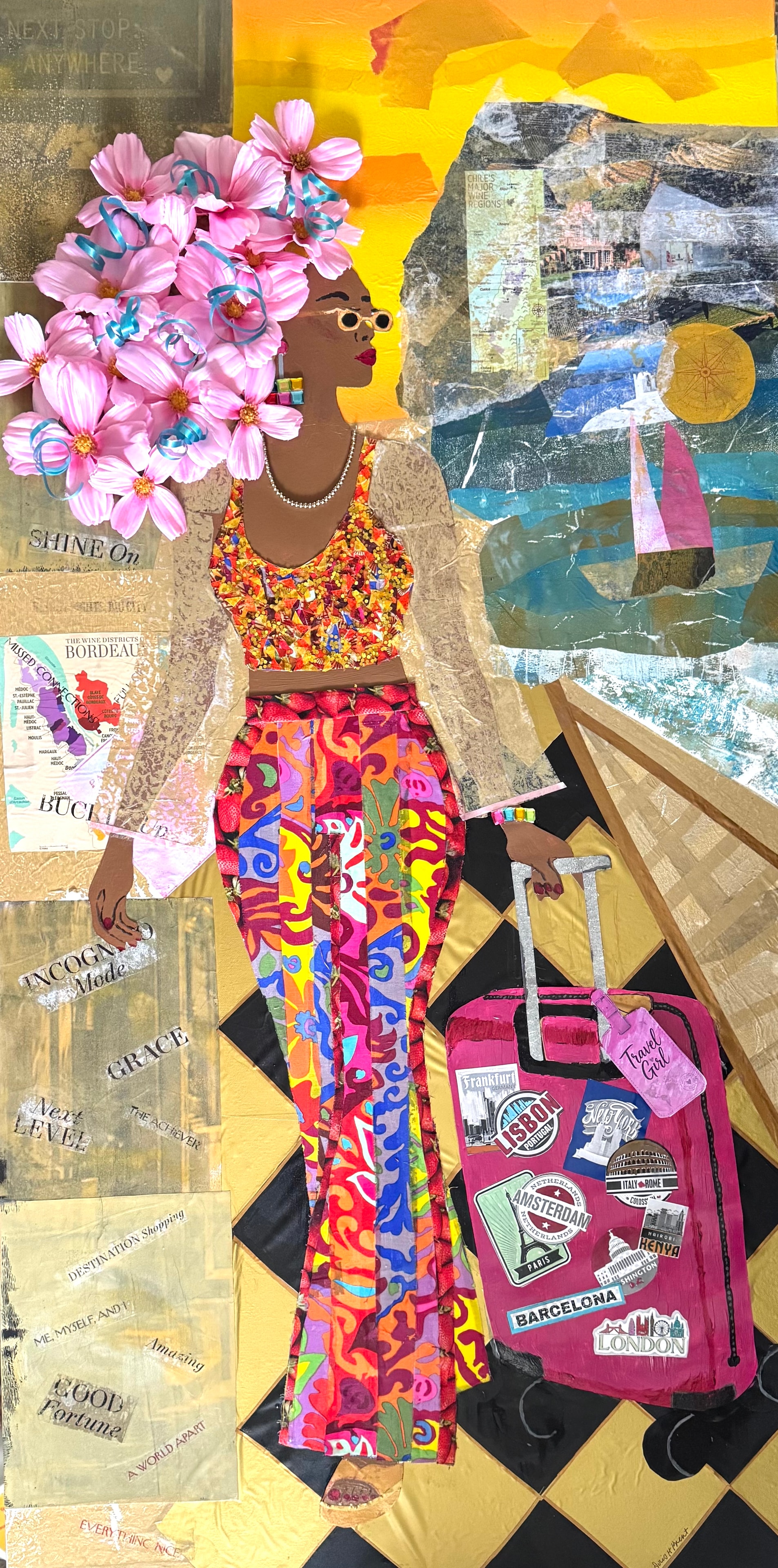 Travelholic — Mixed media collage